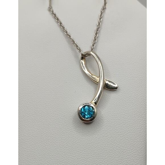 BGE by Bradford Exchange Vintage Blue Topaz and Sterling Silver Necklace - Picture 5 of 7